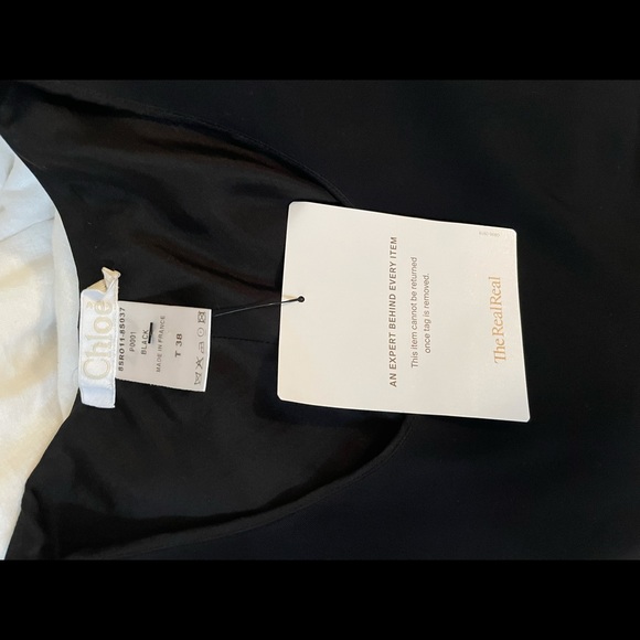 Chloé Little Black Dress Made in France Silk Shift Dress - Picture 4 of 10